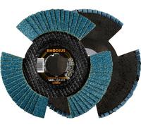 RHODIUS PROline Vision Pro Lot de 5 disques à lamelles 125 x 22,23 mm Grain 40