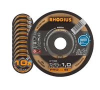 Rhodius xt38 125 x 1, 0 x 22, 23 mm disque à tronçonner pour meuleuse d'angle Flex Métal Acier Disque à tronçonner, 200 W, 240 V, Lot de 10
