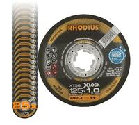 Rhodius XT38 X-LOCK Lot de 25 disques à tronçonner extra fins en acier inoxydable Ø 125 mm