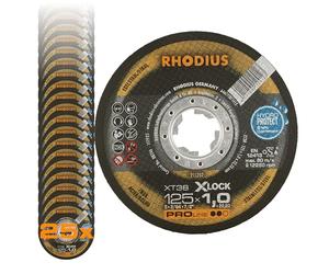 Rhodius XT38 X-LOCK Lot de 25 disques à tronçonner extra fins en acier inoxydable Ø 125 mm
