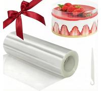 Rhodoid Patisserie,Rodoide Transparent Patisserie,20cm Patisserie Accessoire,Feuille Guitare Patisserie,Rouleaux Colliers à Gâteau,Gâteau Réutilisable Acétate,Film Protecteur pour Bordures Gâteaux