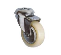 RHOMBUS UNIC Roulette pivotante caoutchouc 42 mm avec pare-fils métal