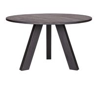 RHONDA - Table repas ronde en chêne noir D129 Noir