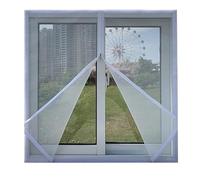 RHVOVNVOM 1pc Blanc Largeur 100/110/120/130cm Auto-adhésif Fermeture éclair moustiquaire Anti-Moustique fenêtre écran Peut être Moustique(White Width 130cm,Height 110cm)