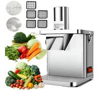 Rhyxandra - Trancheuse de légumes commerciale - 2 en 1 - Électrique - Trancheuse de légumes - Trancheuse automatique de pommes de terre et d'oignons avec 5 lames