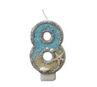 Riaisttd Bougies d'anniversaire numérotées,bougies de gâteau d'anniversaire | Bougie de gâteau à thème de plage | Décoration de numéro 0-9, bougies de fête, décorations de étoile de mer