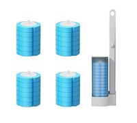 Rianpesn Brosse WC Jetable avec Support Mural, Système Nettoyage Toilette Jetable avec 24 Têtes Rechange pour Brosse WC, Ensemble Brosse Toilette pour Le Nettoyage La Salle Bain, Blanc