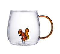Rianpesn Tasse À Café Animal 3D, Tasses À Boire Transparentes en 380 ML, Tasse en Verre Animal 3D, Tasse À Café Dessin Animé Meilleurs Cadeaux Noël pour Amis Enfant