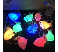 Riaxuebiy 1.65 M 10 LED chambre d'enfants mignon animal veilleuses,lapin guirlande lumineuse pour vacances arbre lumières décoratives fête cour jardin enfants salon décor (Lapin)