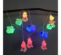 Riaxuebiy 1.65 M 10 LED chambre d'enfants mignon animal veilleuses,vache guirlande lumineuse pour vacances arbre lumières décoratives fête cour jardin enfants salon décor (Vache)