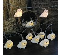 Riaxuebiy 1.65M 10 LED Chambre d'enfant Animal Mignon Chat Blanc LED Guirlande Lumineuse pour Vacances Mur Fenêtre Arbre Fête Cour Jardin Salon Dortoir Décor (Chat blanc)