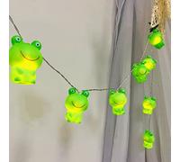 Riaxuebiy 10 LED 1,65M Jolie Grenouille Guirlande Lumineuse en Forme D'animal,Lumières Féériques Veilleuse Lumière Suspendue,Décoration de Noël Guirlande Lumineuse (1.65M-USB, Grenouille)