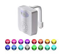 Riaxuebiy 16 Couleurs Changement Lumiere Cuvette WC, Lampe de Toilette Cuvette LED Lampe Automatique Veilleuse Détecteur Mouvement (A)