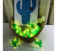 Riaxuebiy Guirlande lumineuse de 10 m, 20 LED, motif de cactus, décoration d'été sur le thème de la plage, au Mexique, alimentée par USB, pour filles et garçons, chambre à coucher (alimenté par USB,
