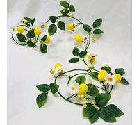 Riaxuebiy Guirlande Lumineuse de Citron Artificielles, Fleurs Blanc Guirlande de Fruits,à Piles Lumière de Vigne Féerique pour Chambre Saint Valentin Mariage Fête Décoration (A-Citron Fleur Blanc, 2)
