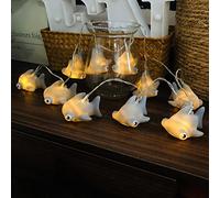 Riaxuebiy Jolies Guirlandes Lumineuses en Forme de Requin Gris,Requin Tigre Décoratif Fée Lampe Alimenté par Batterie pour Fête, Noël, Halloween, Mariage (1.65m/10led, Requin tigre)