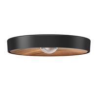 Ribag Kivo 270 Plafonnier Deckenleuchte, noir, réflecteur bois de noyer noir