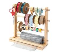 Ribbon Holder Organizer Rack - Tulle Roll Display Rack, Multi Purpose Organizer for Mesh Thread Crochet Roll Ribbon Florist Supplies Arts, Wrapping Paper and Scissors Storage, 38,7 cm