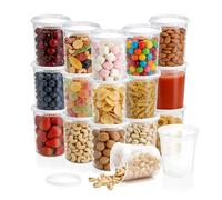 Ribeedas 24 Pack 32 OZ Deli Containers avec couvercles, réutilisable,ronds, empilables scellement, BPA Free, lave-vaisselle et micro-ondes sont sûrs, Salade, Soupe, Fruits pour conteneur alimentaire
