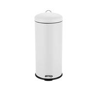 Ribelli Poubelle de Cuisine, Poubelle à Pédale 30L, Poubelle à Pédale en Acier, Couvercle Soft-Close, avec Seau Intérieur Amovible, Blanc