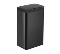 Ribelli Poubelle en acier inoxydable 50 litres - Poubelle avec capteur - Ouverture et fermeture automatiques - Poubelle de cuisine avec indicateur de fonction LED, Noir