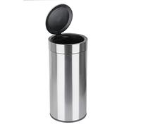 Ribelli Poubelle en acier inoxydable - Avec capteur - Ouverture et fermeture automatiques - Seau intérieur pour sacs poubelle - Couvercle amovible - Avec indicateur de fonction LED - Gris mat