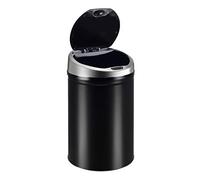 Ribelli Poubelle en acier inoxydable - Poubelle avec capteur - Ouverture et fermeture automatiques - Anneau de serrage pour sac poubelle - Couvercle amovible - Avec indicateur de fonction LED