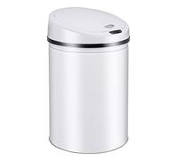 Ribelli Poubelle en acier inoxydable - Poubelle avec capteur - Ouverture et fermeture automatiques - Anneau de serrage pour sac poubelle - Couvercle amovible - Avec indicateur de fonction LED