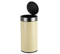 Ribelli Poubelle en acier inoxydable - Poubelle avec capteur - Ouverture et fermeture automatiques - Seau intérieur pour sacs poubelle - Couvercle amovible - Avec indicateur de fonction LED - Amande