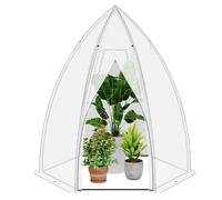 Ribelli Serre en film plastique avec porte - 160 x 180 cm - Tente d'hivernage pour la culture - Film grillagé en polyéthylène - Pour plantes, légumes, fleurs - Blanc