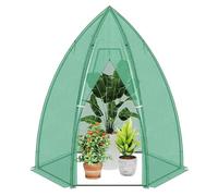 Ribelli Serre en Film Plastique avec Porte - 160 x 180 cm - Tente d'hivernage pour la Culture - Film grillagé en polyéthylène - pour Plantes, légumes, Fleurs - Vert