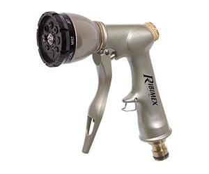 Ribiland 07363 - Pistolet d'Arrosage Multifonction - En Laiton - 8 Types de Jets - Beige