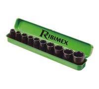 Ribimex Coffret 10 douilles 6 pans 1/2 - Vert