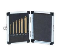 RIBITECH 9942 - Foret à Ailette - Pour Verre et Miroir - 6 Pièces - Valisette de rangement en Aluminium