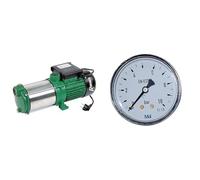 Ribimex Pompe de surface multicellulaire auto-amorçante à 5 turbines - en inox & Boutté MAW Manometre Prise Arriere 08x13, Multicolore