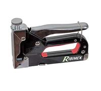 Ribimex PRAGRAM Agrafeuse manuelle avec clous et points métalliques, noir et rouge