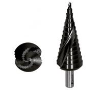 Ribimex PRFEX10434C/B Embout en acier spiralé à marches avec rainure professionnelle, noir