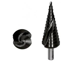 Ribimex PRFEX10434C/B Embout en acier spiralé à marches avec rainure professionnelle, noir