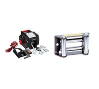 RIBITECH 4277 Treuils Voiture 5 tonnes Marche AV et AR 12 V Noir & PE12VGD Guide à Rouleaux pour câble PE12 V/2500