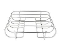 Ribrek en acier inoxydable 4 fentes - Support de barbecue vertical, support de rôti de viande robuste, étagère de cuisson pour barbecue peu encombrante | Accessoire de fumée polyvalent pour la maison