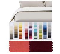 RICAMI FIORENTINI BALDI Housse pour édredon, Double-Face, 100% Coton, fabriqué en Italie, cm 300x300, Corallo/Bordeaux