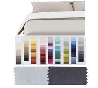RICAMI FIORENTINI BALDI Housse pour édredon, Double-Face, 100% Coton, fabriqué en Italie, cm 300x300, Grigio/Grigio Scuro