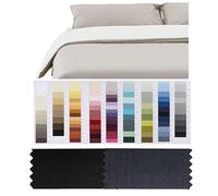 RICAMI FIORENTINI BALDI Housse pour édredon, Double-Face, 100% Coton, fabriqué en Italie, cm 300x300, Noir/Anthracite