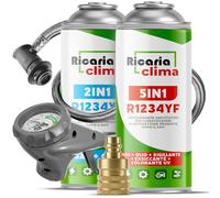 Ricaria Clima - Kit Remplissage Climatisation R1234yf - Réfrigérant 5-en-1 XL + Huile, Additif d'Étanchéité, Colorant UV, Agent Déshydratant + Gaz Remplacement R1234yf 235 G, Flexible & Adaptateur YF