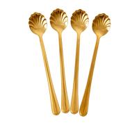 RICE Cuillère à latte Rice Seashell 19 cm Lot de 4 Gold
