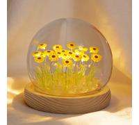 Richaa Jolie lampe tournesol, veilleuse en forme de tournesol, jolie décoration de chambre à coucher, cadeau unique pour femme - Alimentée par piles (non fournies)