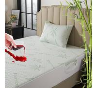 RICHAIR - Protege Matelas 130x190 Fibre de Bambou, 100% Imperméable, Protection Matelas Drap House Bonnet 30cm Ultra Douce Couvre Matelas Parfaitement, Hypoallergénique Anti-Acarien