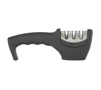 Richardson Sheffield Accessoires - Aiguiseur 3 en 1 | Aiguiseur couteaux manuel 3 en 1, Acier inoxydable, Manche ABS et silicone, Noir, 20 x 4,5 x 7,5 cm