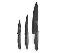 Richardson Sheffield Advantage Set 3 couteaux Cuisine Acier 13C, PVD Noir | Set 3 couteaux de cuisine : Office, Utile et Chef, Acier inoxydable 13 C, Finition PVD mat (Physical vapor deposition), Noir