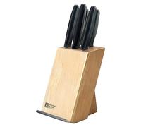 Richardson Sheffield – Bloc à couteaux Avantageux 5 pièces bois naturel, lames inox, porte tablette
